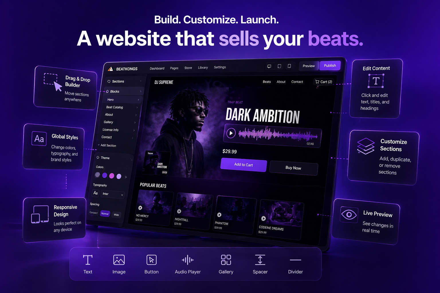 BeatKongs builder interface